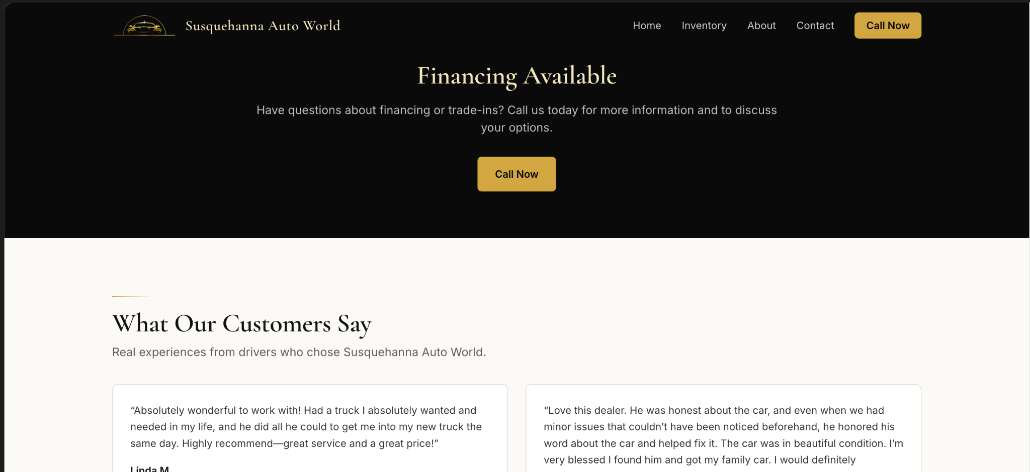 Susquehanna Auto World website preview